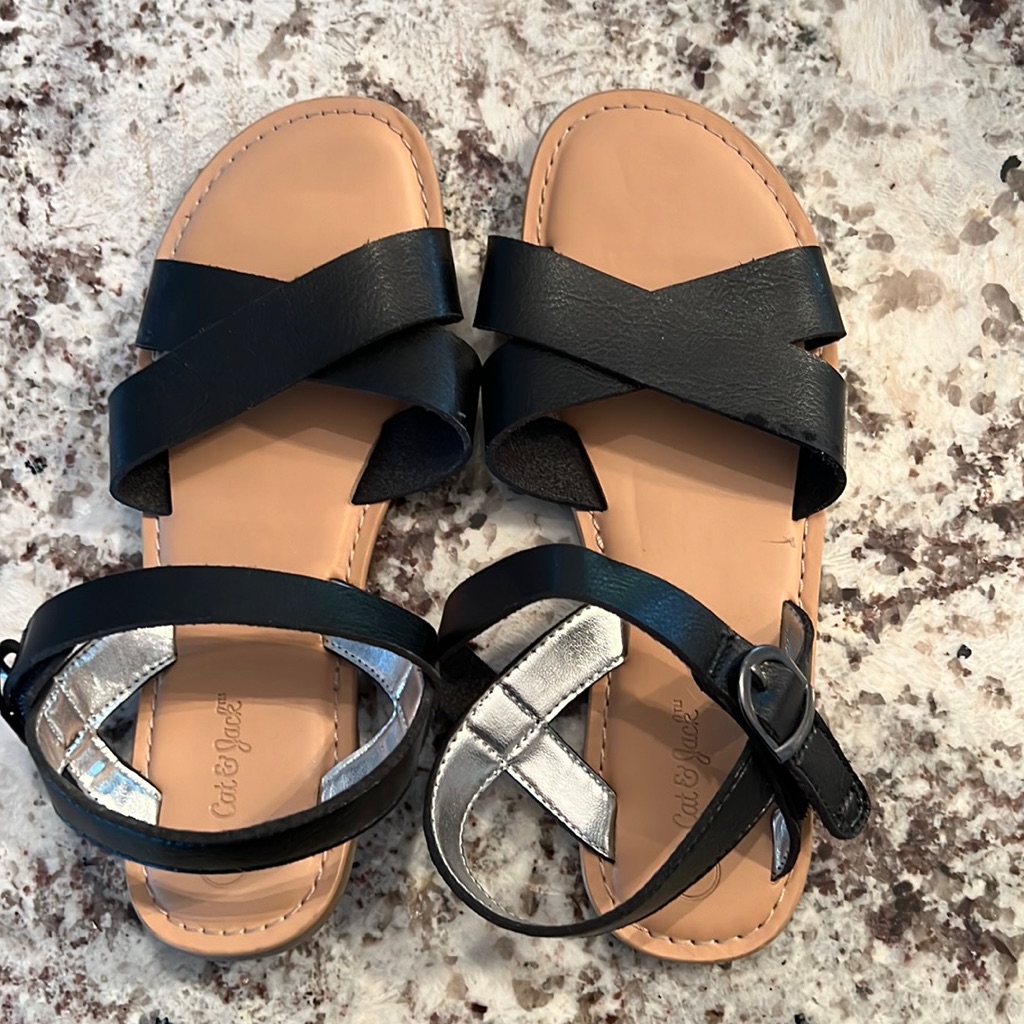 Girls Black Sandals. Worn Once